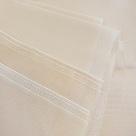 Ткань синтетическая, полупрозрачная, персиковый цвет, 145х300 см, СССР. Картинка 2